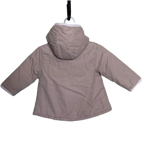 Jasper Conran Hooded Corduroy Front Zip Jacket Blush Pink Baby 6-9 Months - Picture 4 of 9